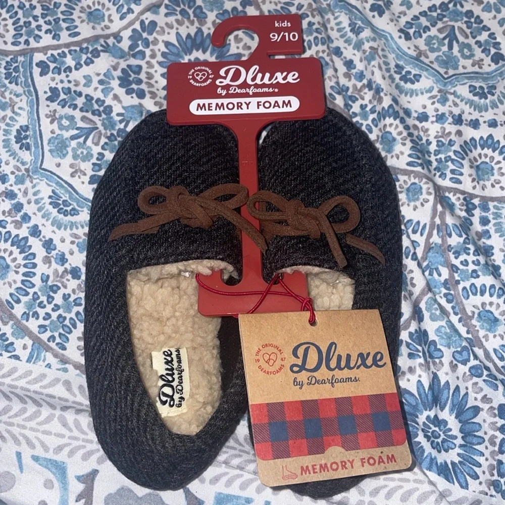 Dluxe by dearfoams Kids' Braydon Moccasin Slippers